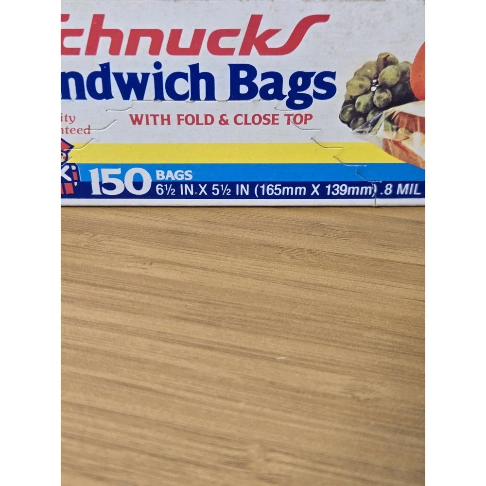 Vintage Schnucks Sandwich Bags. 150 Fold & Close Bags 6.5